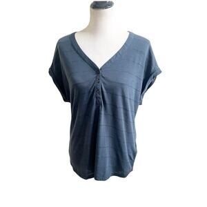 Kuhl Women’s Aryn Henley Top Short Sleeve In Slate Blue Size Large Gorpcore
